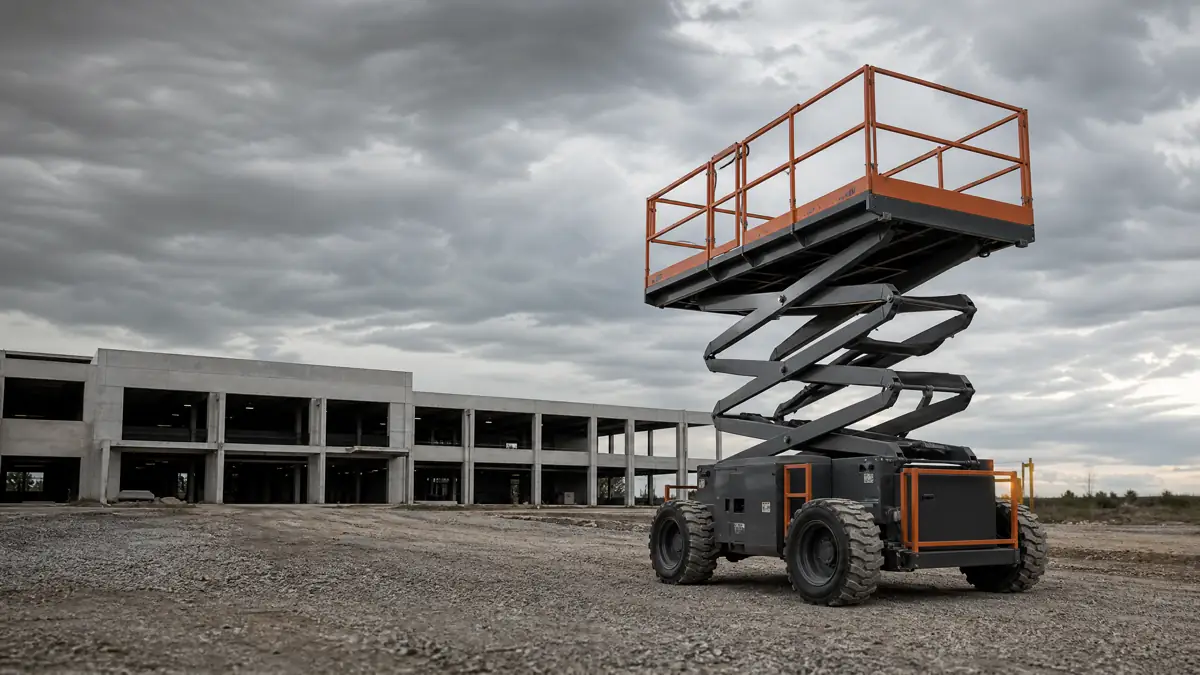 Rough Terrain Scissor Lifts jobsite access in Evansville